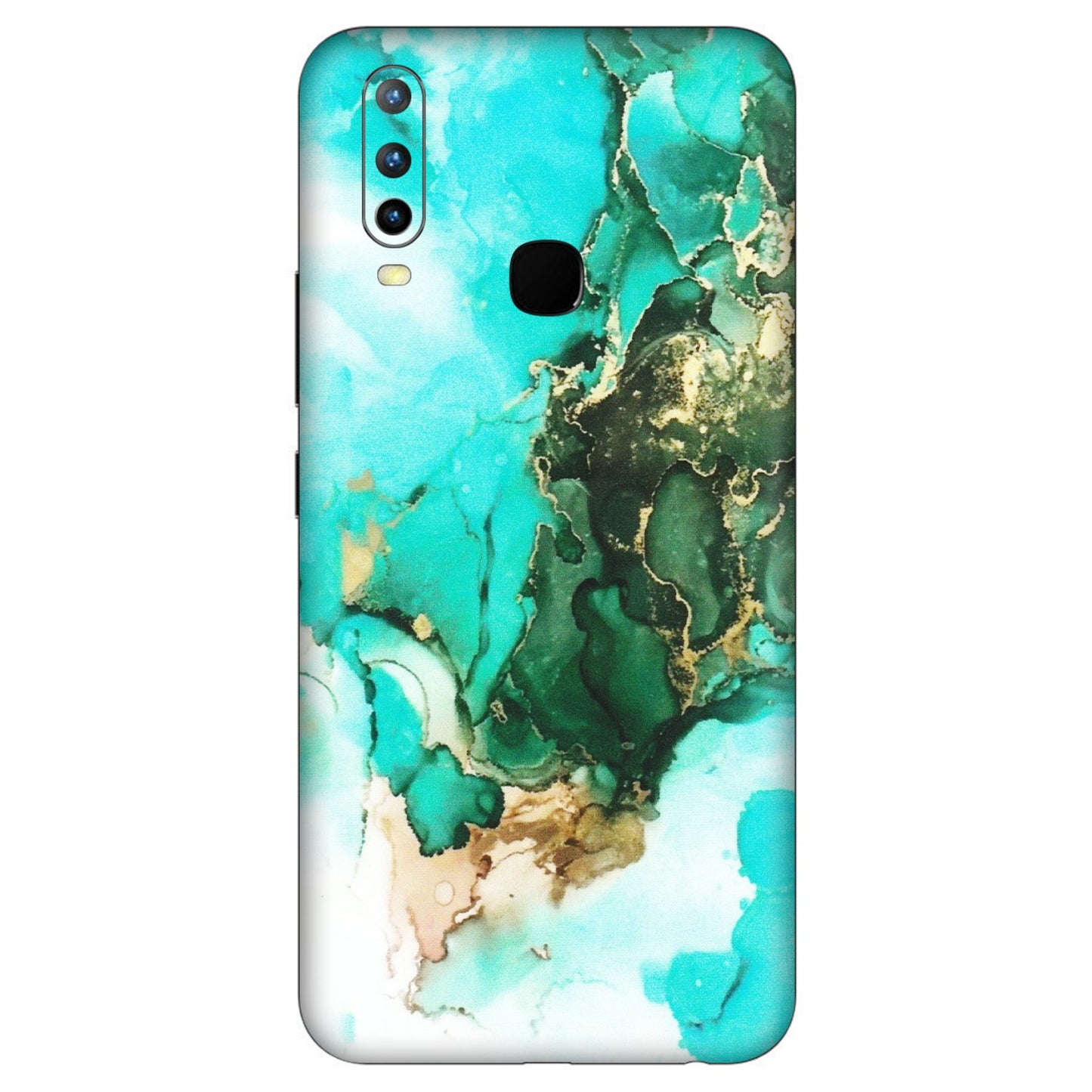 VIVO Z/V/X/T/U/S Series Phone Skins (All Models) - The Blue Gold Marble - Matte Finish (M-124) Vivo U10