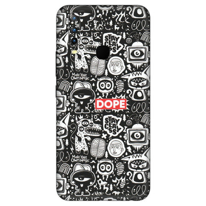 VIVO Z/V/X/T/U/S Series Phone Skins (All Models) - Dope Stay Classy Black Doodles - Matte Finish (M-126) Vivo U10