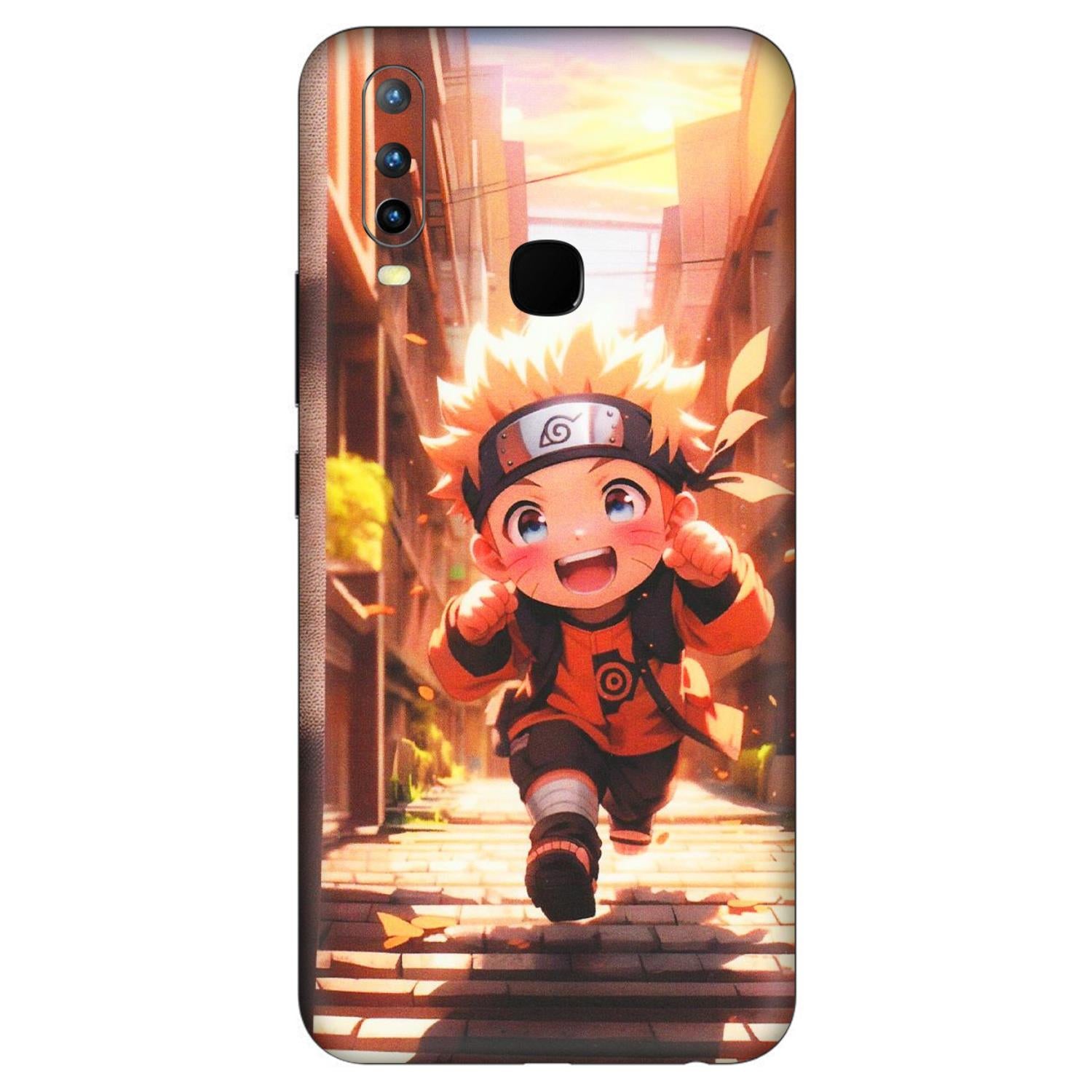 VIVO Z/V/X/T/U/S Series Phone Skins (All Models) - Naruto Cute Toon Running - Matte Finish (M-04) Vivo U10