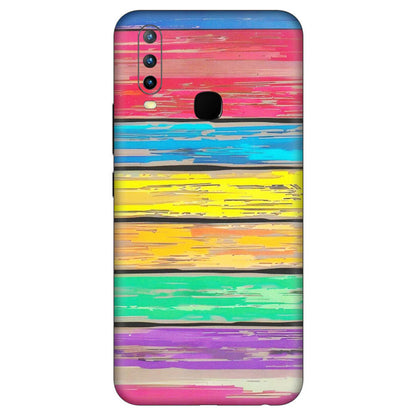 VIVO Z/V/X/T/U/S Series Phone Skins (All Models) - Multi Colour Wooden Wall - Matte Finish (M-96) Vivo U10