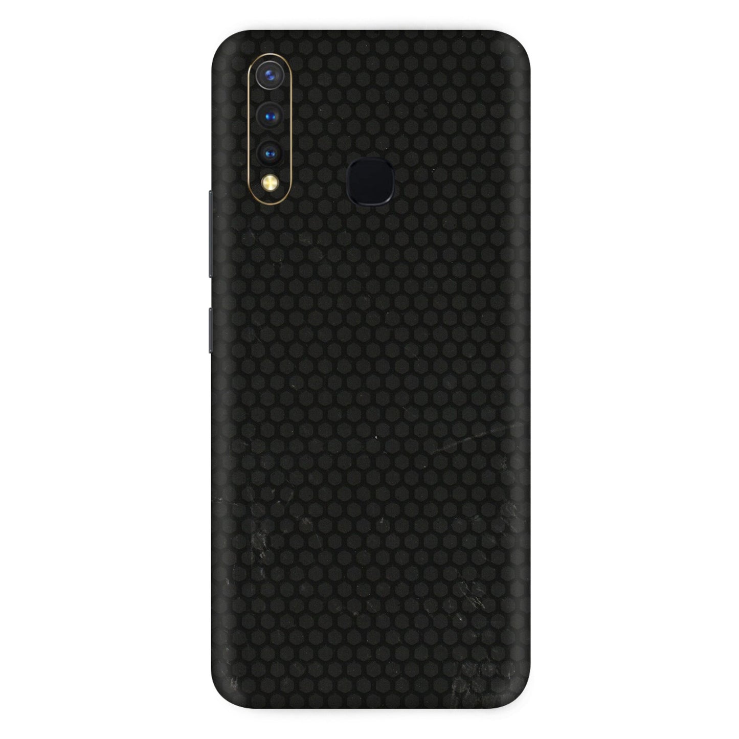 VIVO Z/V/X/T/U/S Series Phone Skins (All Models) - Black honeycomb - 3D Embossed Finish (L-114) Vivo U20