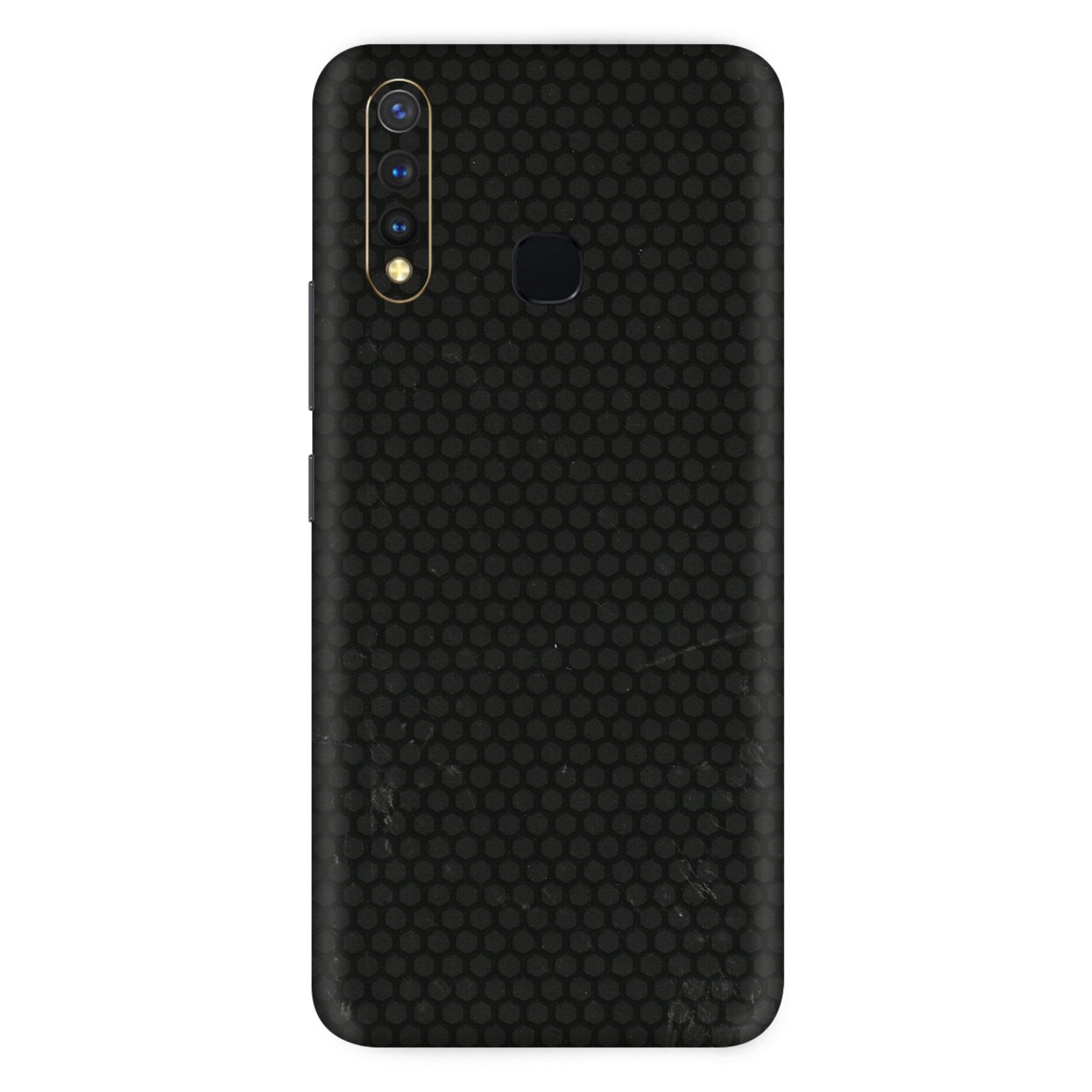 VIVO Z/V/X/T/U/S Series Phone Skins (All Models) - Black honeycomb - 3D Embossed Finish (L-114) Vivo U20