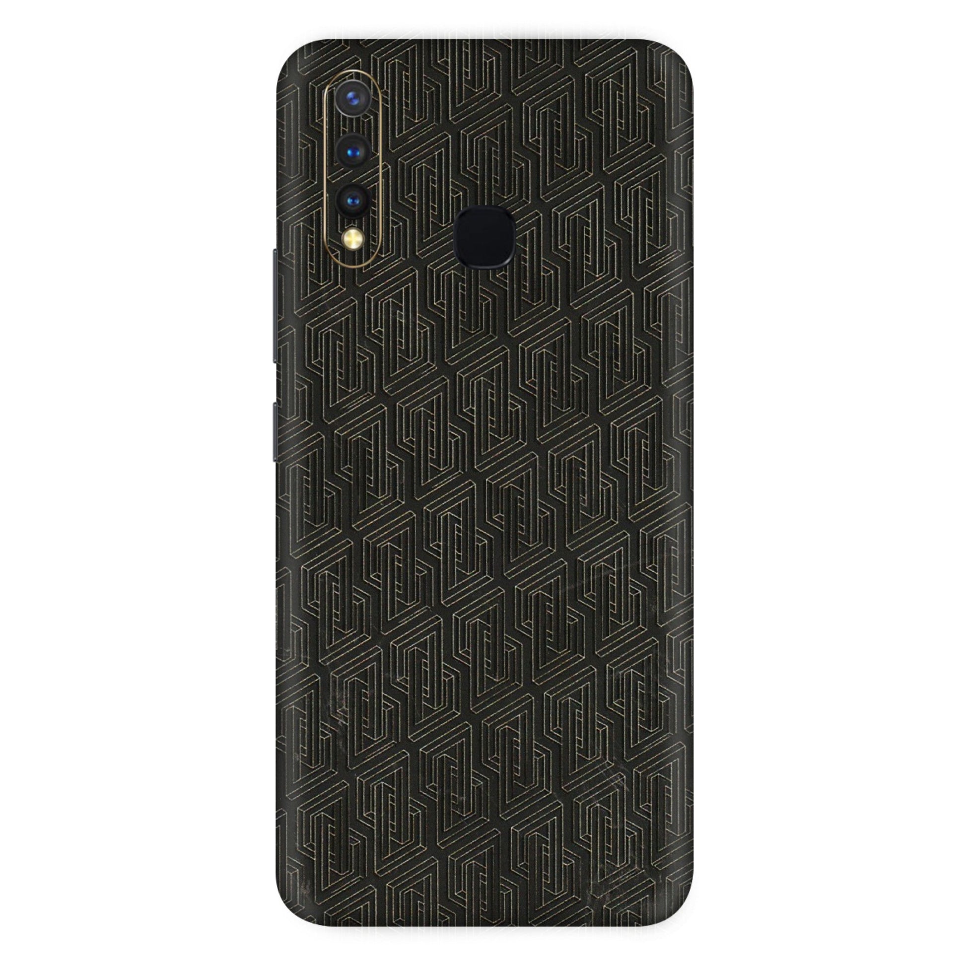 VIVO Z/V/X/T/U/S Series Phone Skins (All Models) - Black Abstract Pattern - 3D Embossed Finish (L-117) Vivo U20