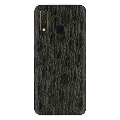 VIVO Z/V/X/T/U/S Series Phone Skins (All Models) - Black Abstract Pattern - 3D Embossed Finish (L-117) Vivo U20