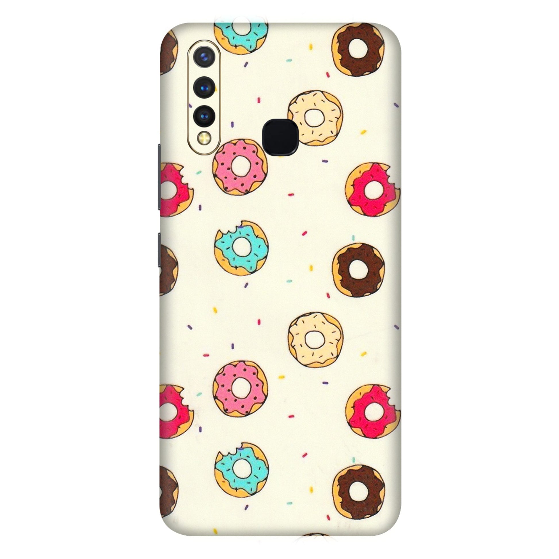 VIVO Z/V/X/T/U/S Series Phone Skins (All Models) - Mini Donuts Doodle Art - 3D Embossed Finish (L-122) Vivo U20