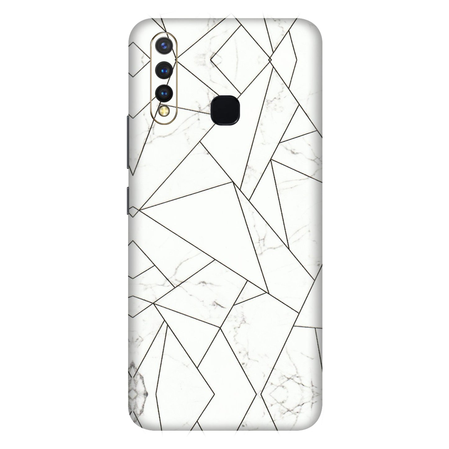 VIVO Z/V/X/T/U/S Series Phone Skins (All Models) - Luxury White Marble Effect - 3D Embossed Finish (L-168) Vivo U20