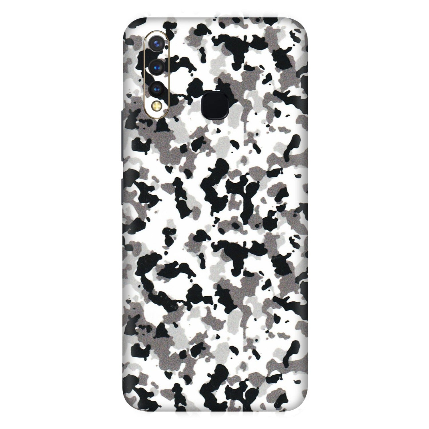 VIVO Z/V/X/T/U/S Series Phone Skins (All Models) - White Black Camouflage - 3D Embossed Finish (L-18) Vivo U20