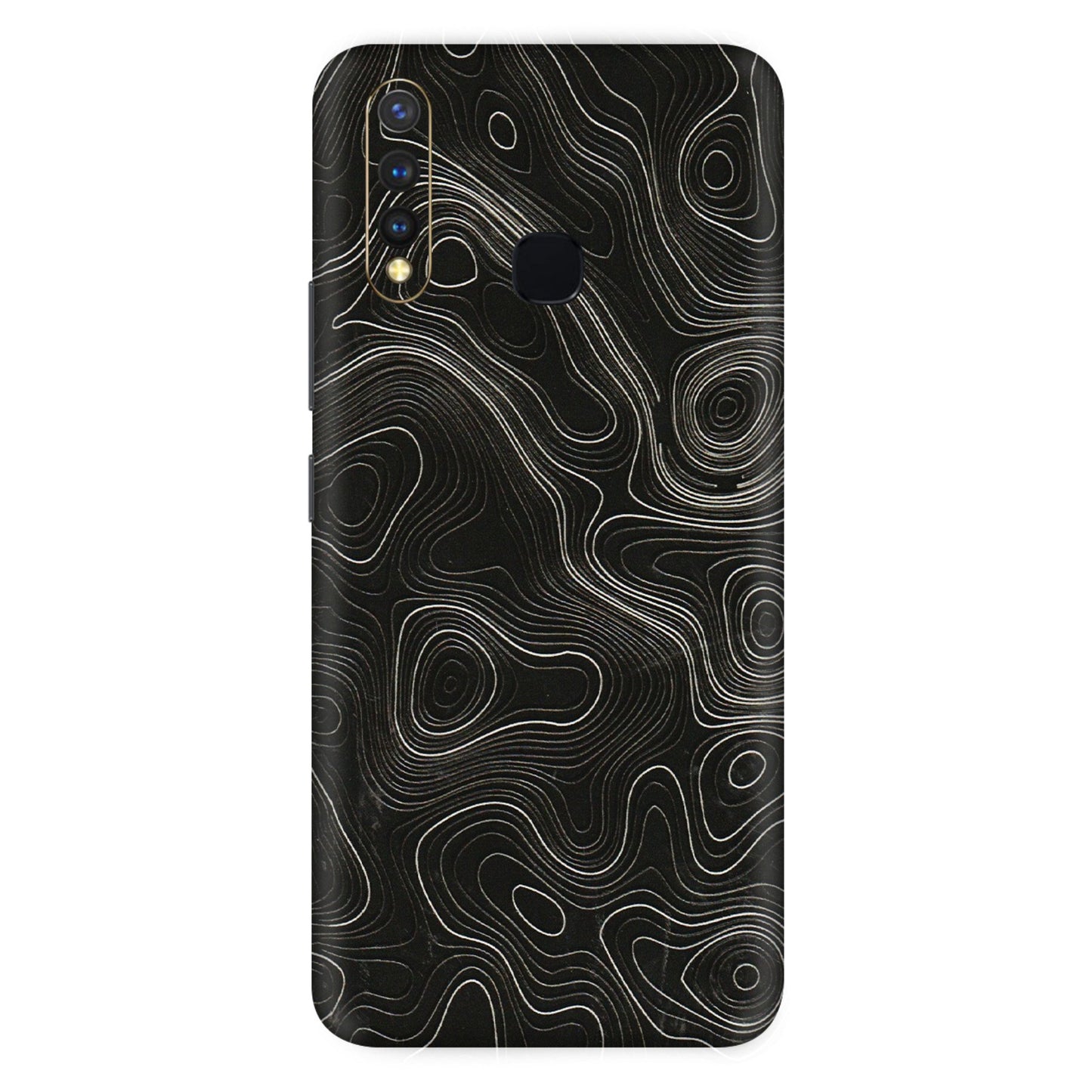 VIVO Z/V/X/T/U/S Series Phone Skins (All Models) - Black Swirl - 3D Embossed Finish (L-196) Vivo U20