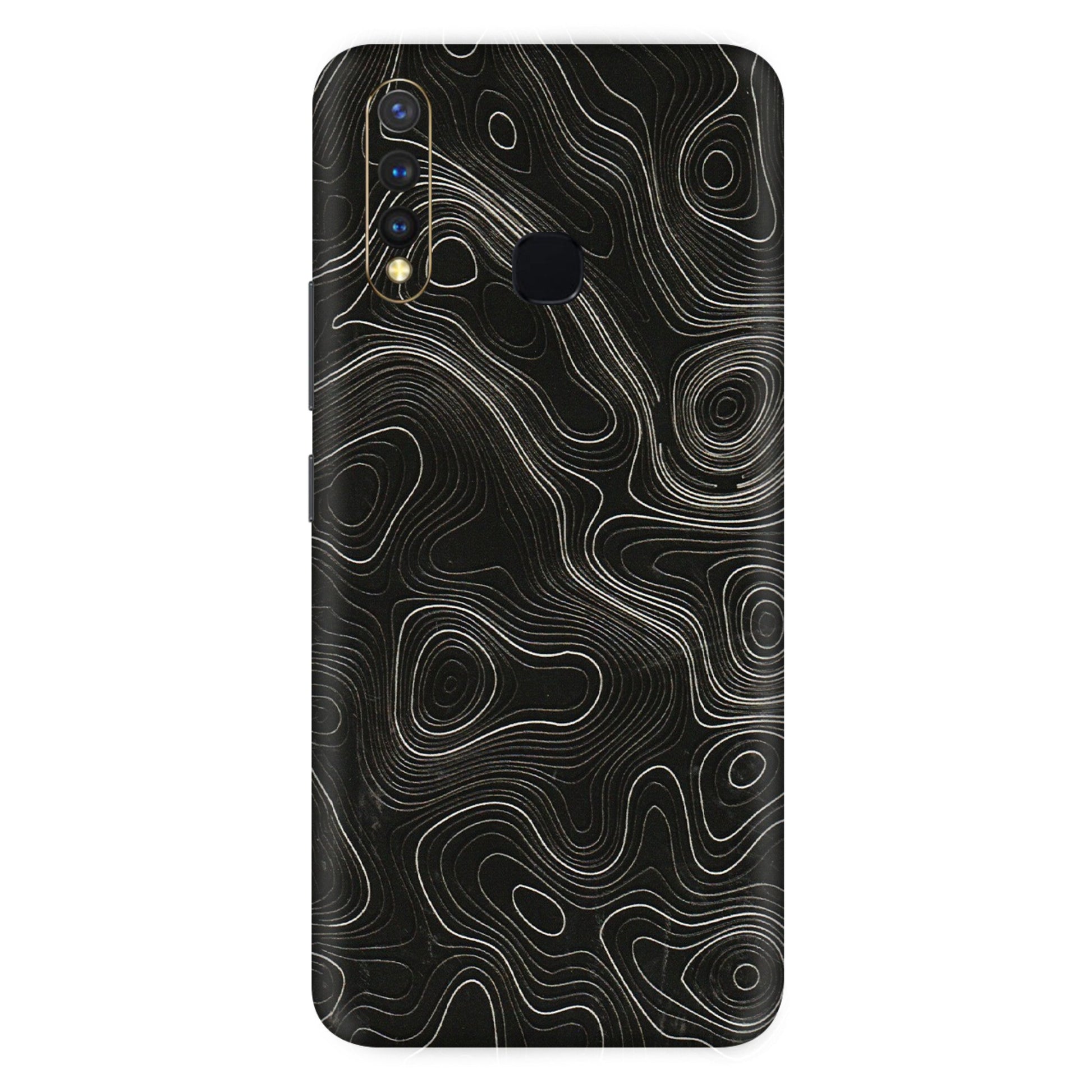 VIVO Z/V/X/T/U/S Series Phone Skins (All Models) - Black Swirl - 3D Embossed Finish (L-196) Vivo U20