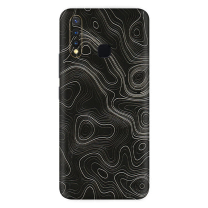 VIVO Z/V/X/T/U/S Series Phone Skins (All Models) - Black Swirl - 3D Embossed Finish (L-196) Vivo U20