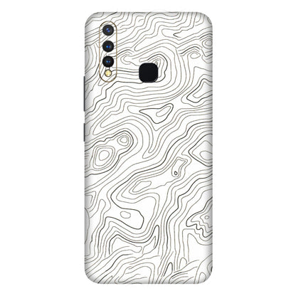 VIVO Z/V/X/T/U/S Series Phone Skins (All Models) - White Black Swirls - 3D Embossed Finish (L-219) Vivo U20