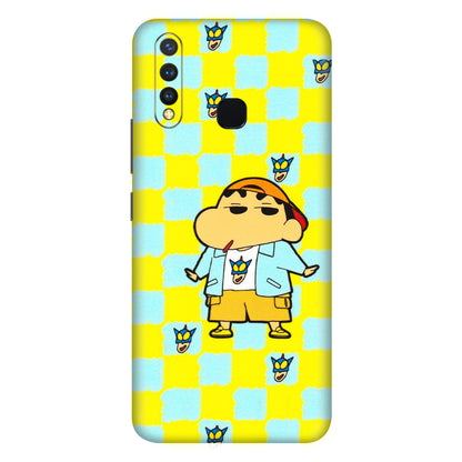 VIVO Z/V/X/T/U/S Series Phone Skins (All Models) - Yellow Blue Shinchan Cute - 3D Embossed Finish (L-221) Vivo U20