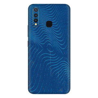 VIVO Z/V/X/T/U/S Series Phone Skins (All Models) - Abstract Blue Line Map - 3D Embossed Finish (L-272) Vivo U20
