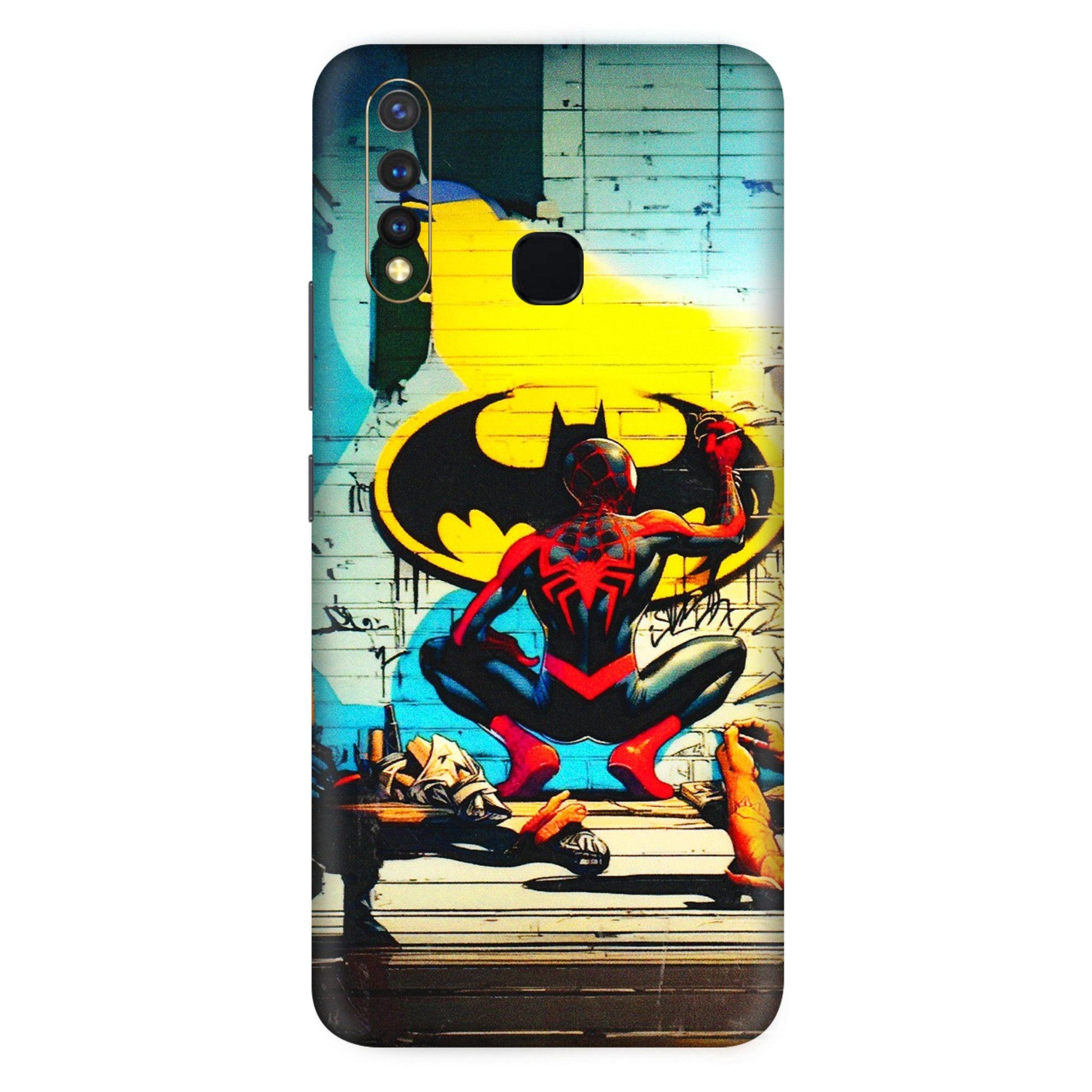 VIVO Z/V/X/T/U/S Series Phone Skins (All Models) - New Spiderman Bat Logo - 3D Embossed Finish (L-309) Vivo U20
