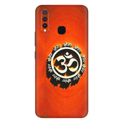 VIVO Z/V/X/T/U/S Series Phone Skins (All Models) - Aum Shiv Orange - 3D Embossed Finish (L-32) Vivo U20