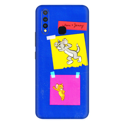 VIVO Z/V/X/T/U/S Series Phone Skins (All Models) - Tom N Jerry Sticky Notes - 3D Embossed Finish (L-88) Vivo U20