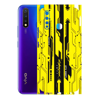 VIVO Z/V/X/T/U/S Series Phone Skins (All Models) - Yellow Cyberpunk - 3D Embossed Finish (L-93) Vivo U20