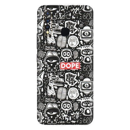 VIVO Z/V/X/T/U/S Series Phone Skins (All Models) - Dope Stay Classy Black Doodles - Matte Finish (M-126) Vivo U20