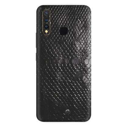 VIVO Z/V/X/T/U/S Series Phone Skins (All Models) - Black Snack Leather - Matte Finish (M-147) Vivo U20