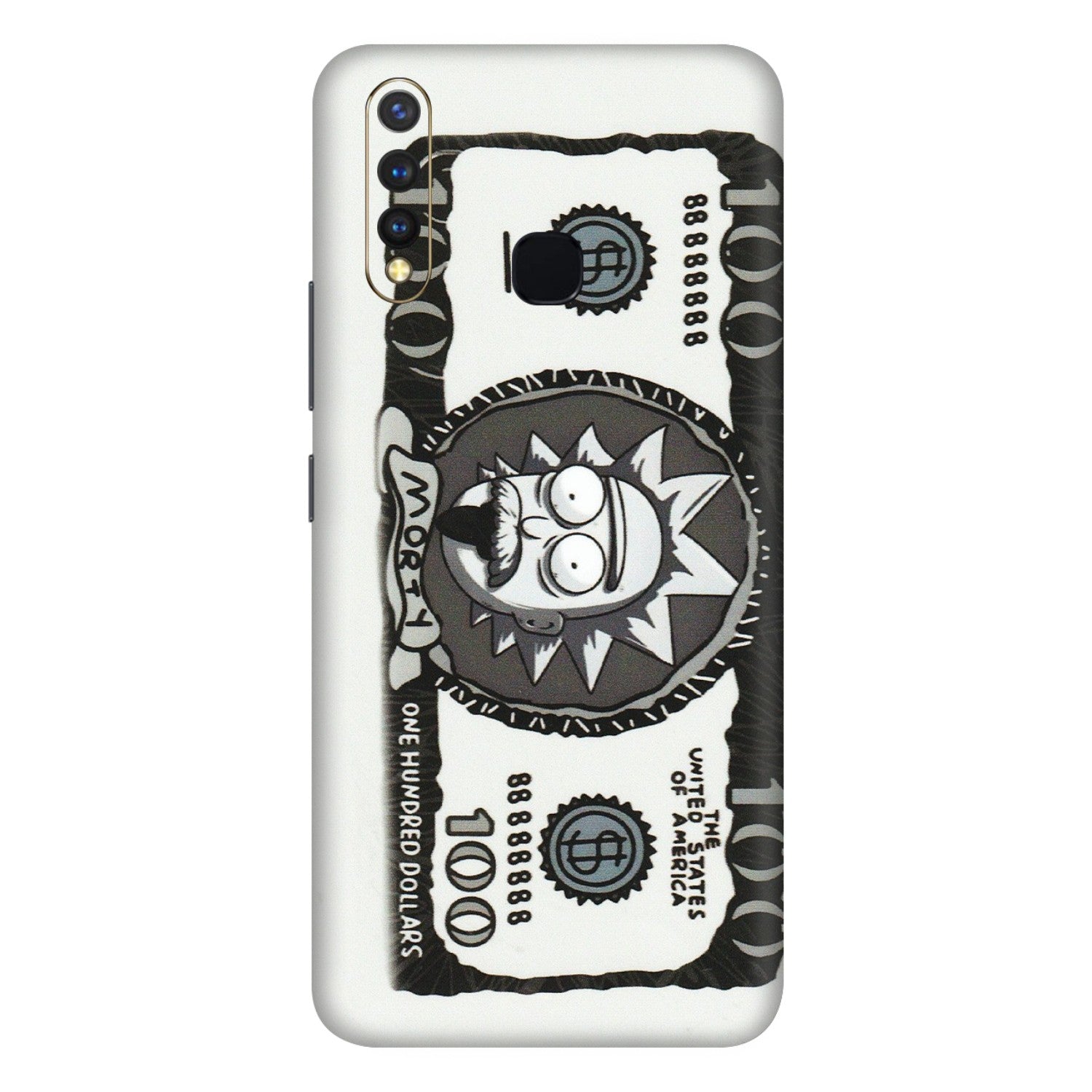 VIVO Z/V/X/T/U/S Series Phone Skins (All Models) - Rick And Morty Hundred Dollar Anime - Matte Finish (M-161) Vivo U20
