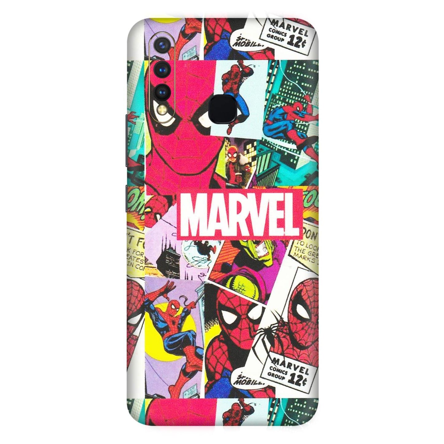 VIVO Z/V/X/T/U/S Series Phone Skins (All Models) - Marvel Comic Spiderman Grafitti - Matte Finish (M-72) Vivo U20