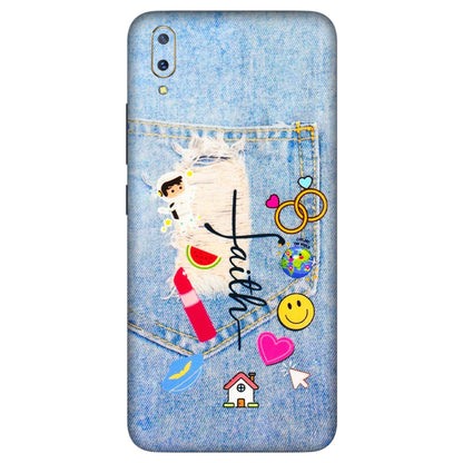 VIVO Z/V/X/T/U/S Series Phone Skins (All Models) - Denim Jeans Pocket - 3D Embossed Finish (L-134) Vivo V11