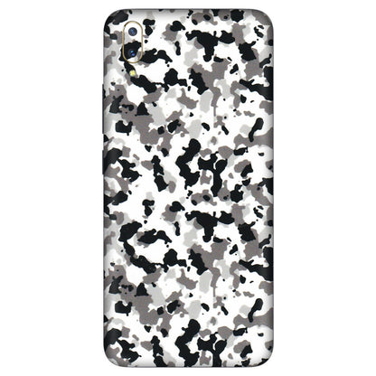 VIVO Z/V/X/T/U/S Series Phone Skins (All Models) - White Black Camouflage - 3D Embossed Finish (L-18) Vivo V11