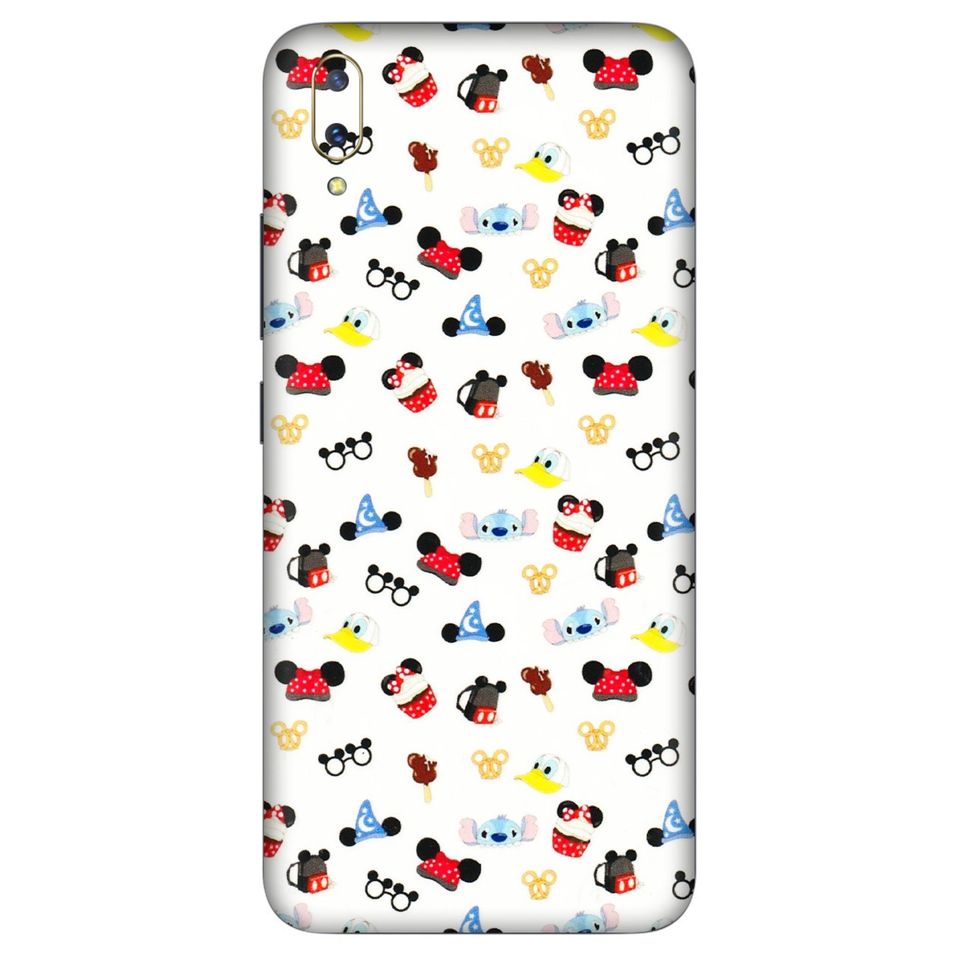 VIVO Z/V/X/T/U/S Series Phone Skins (All Models) - Minnie Mouse & Donald Doodles s - 3D Embossed Finish (L-194) Vivo V11