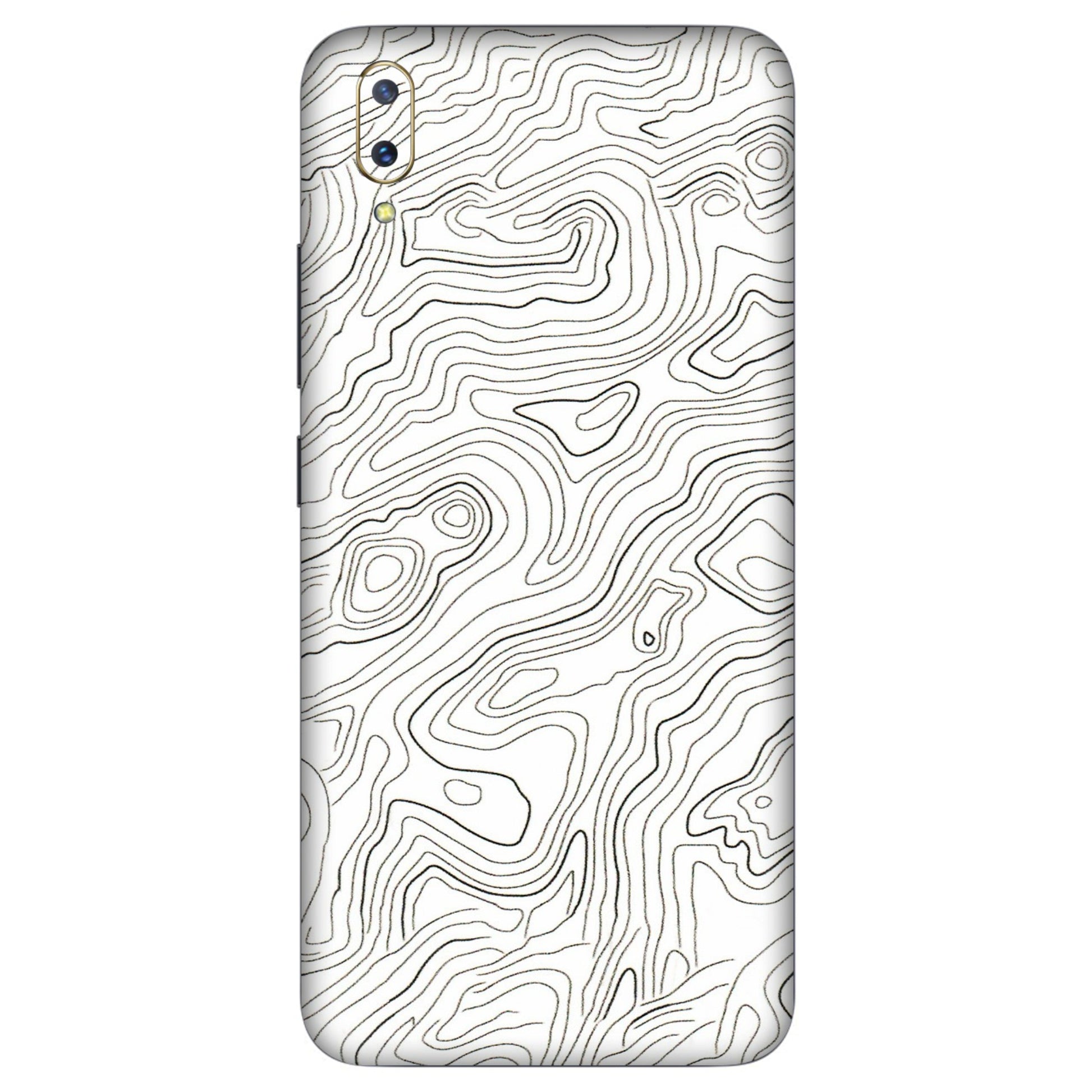 VIVO Z/V/X/T/U/S Series Phone Skins (All Models) - White Black Swirls - 3D Embossed Finish (L-219) Vivo V11