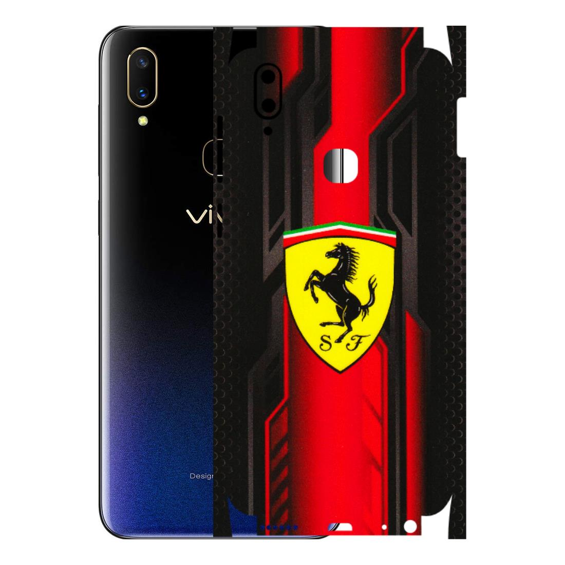 VIVO Z/V/X/T/U/S Series Phone Skins (All Models) - Black Ferrari Logo - 3D Embossed Finish (L-253) Vivo V11