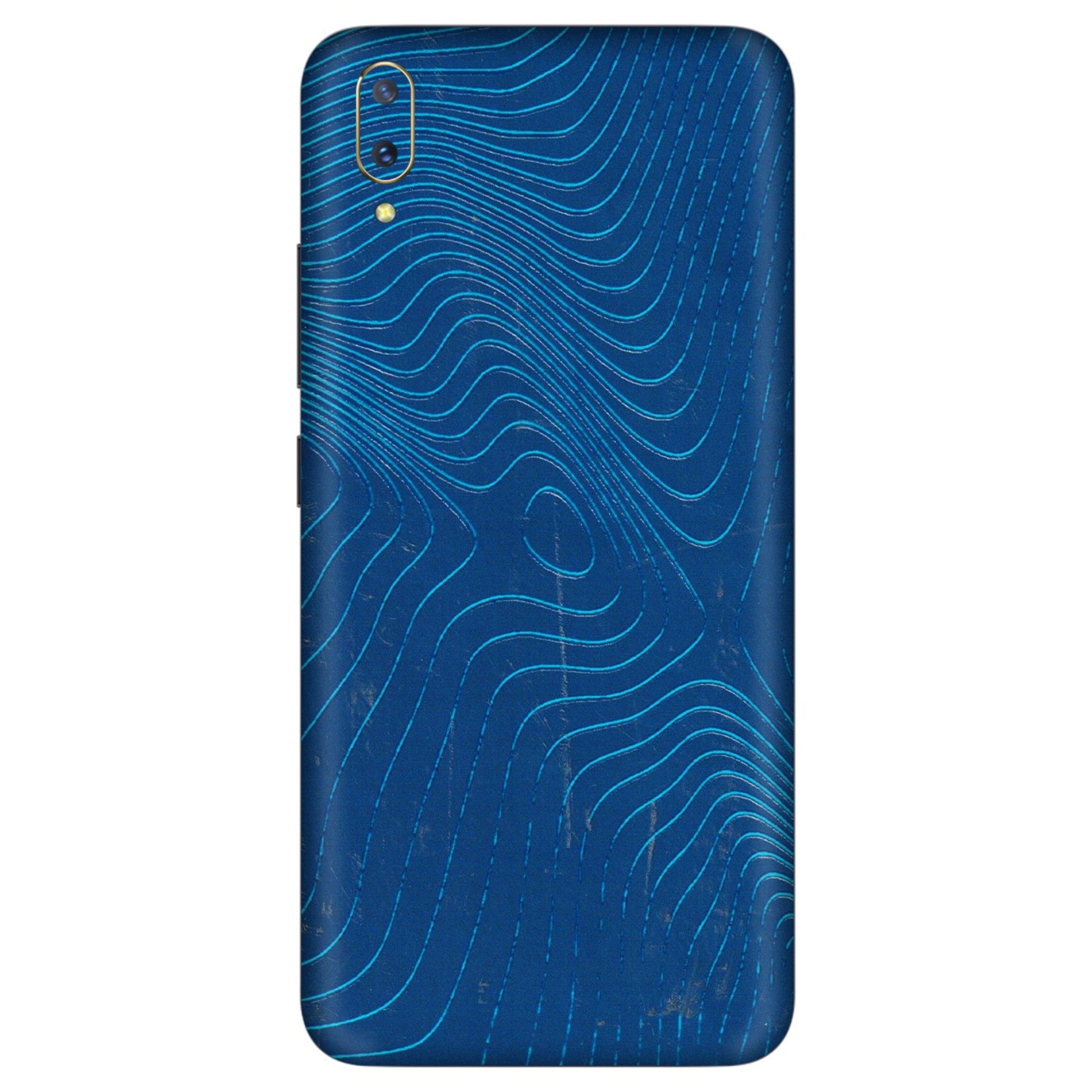 VIVO Z/V/X/T/U/S Series Phone Skins (All Models) - Abstract Blue Line Map - 3D Embossed Finish (L-272) Vivo V11