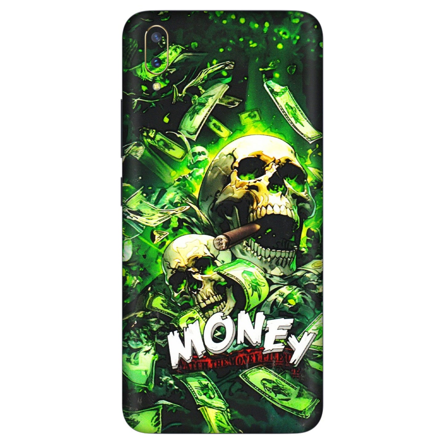VIVO Z/V/X/T/U/S Series Phone Skins (All Models) - Skull Money - 3D Embossed Finish (L-303) Vivo V11