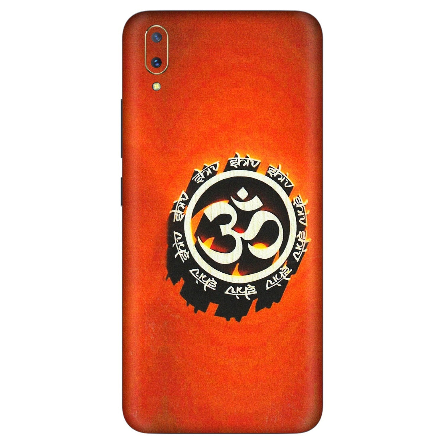 VIVO Z/V/X/T/U/S Series Phone Skins (All Models) - Aum Shiv Orange - 3D Embossed Finish (L-32) Vivo V11