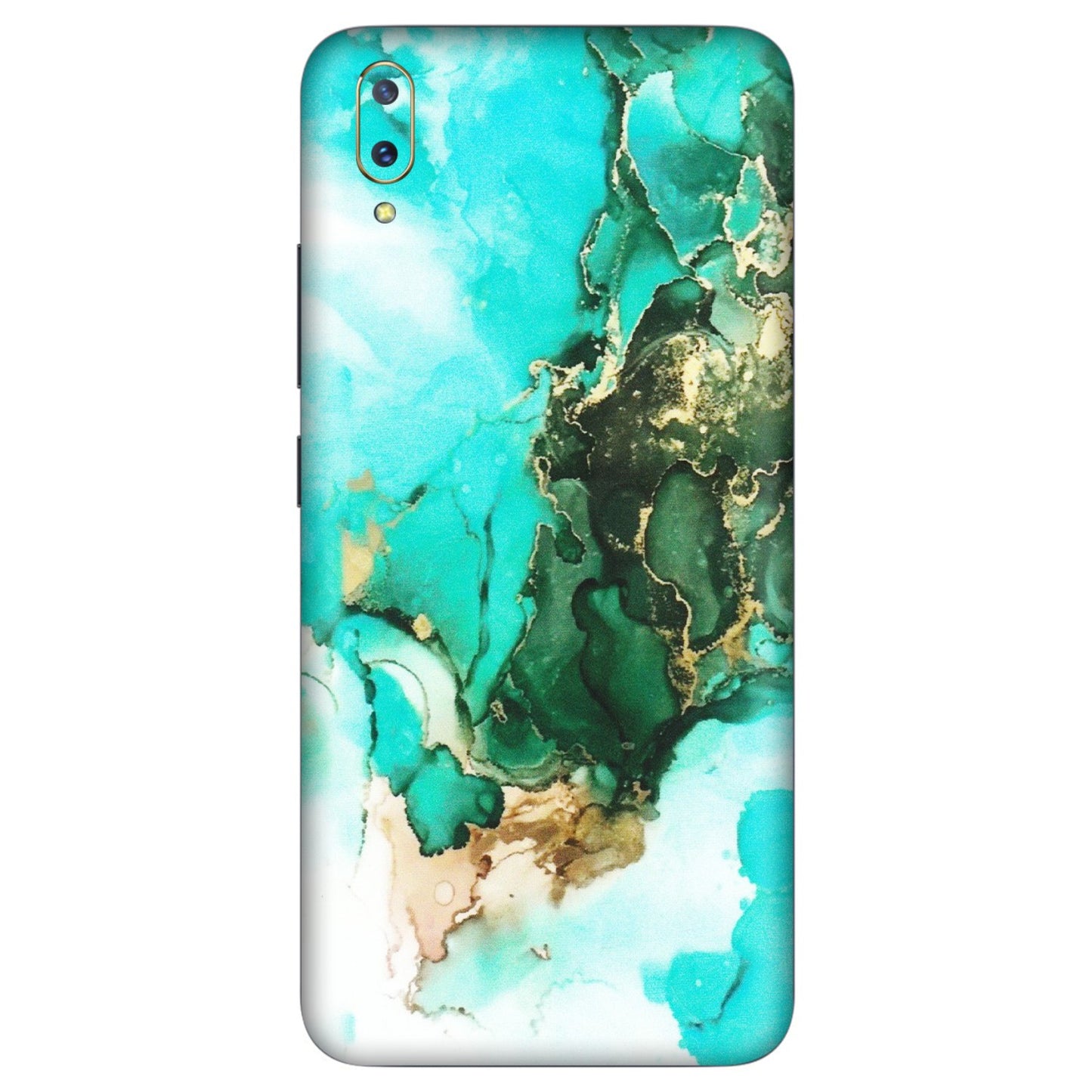 VIVO Z/V/X/T/U/S Series Phone Skins (All Models) - The Blue Gold Marble - Matte Finish (M-124) Vivo V11