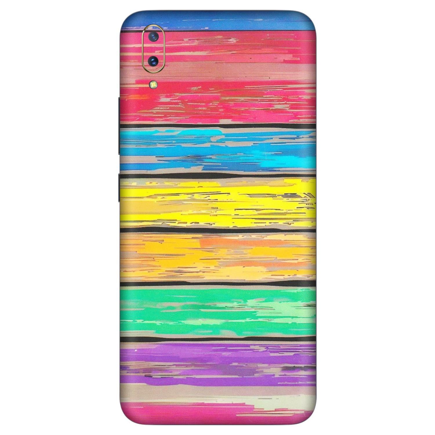 VIVO Z/V/X/T/U/S Series Phone Skins (All Models) - Multi Colour Wooden Wall - Matte Finish (M-96) Vivo V11