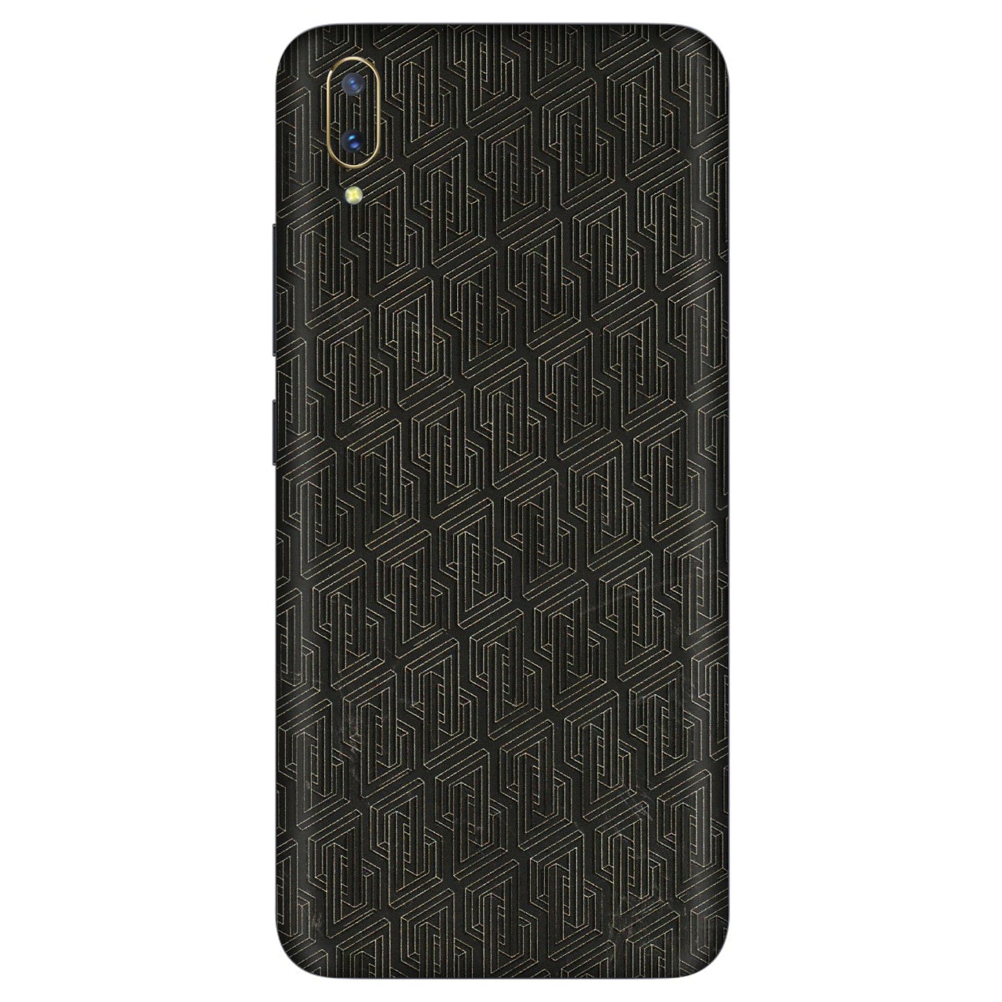 VIVO Z/V/X/T/U/S Series Phone Skins (All Models) - Black Abstract Pattern - 3D Embossed Finish (L-117) Vivo V11 Pro