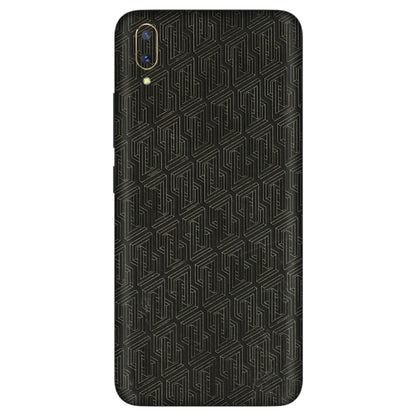 VIVO Z/V/X/T/U/S Series Phone Skins (All Models) - Black Abstract Pattern - 3D Embossed Finish (L-117) Vivo V11 Pro
