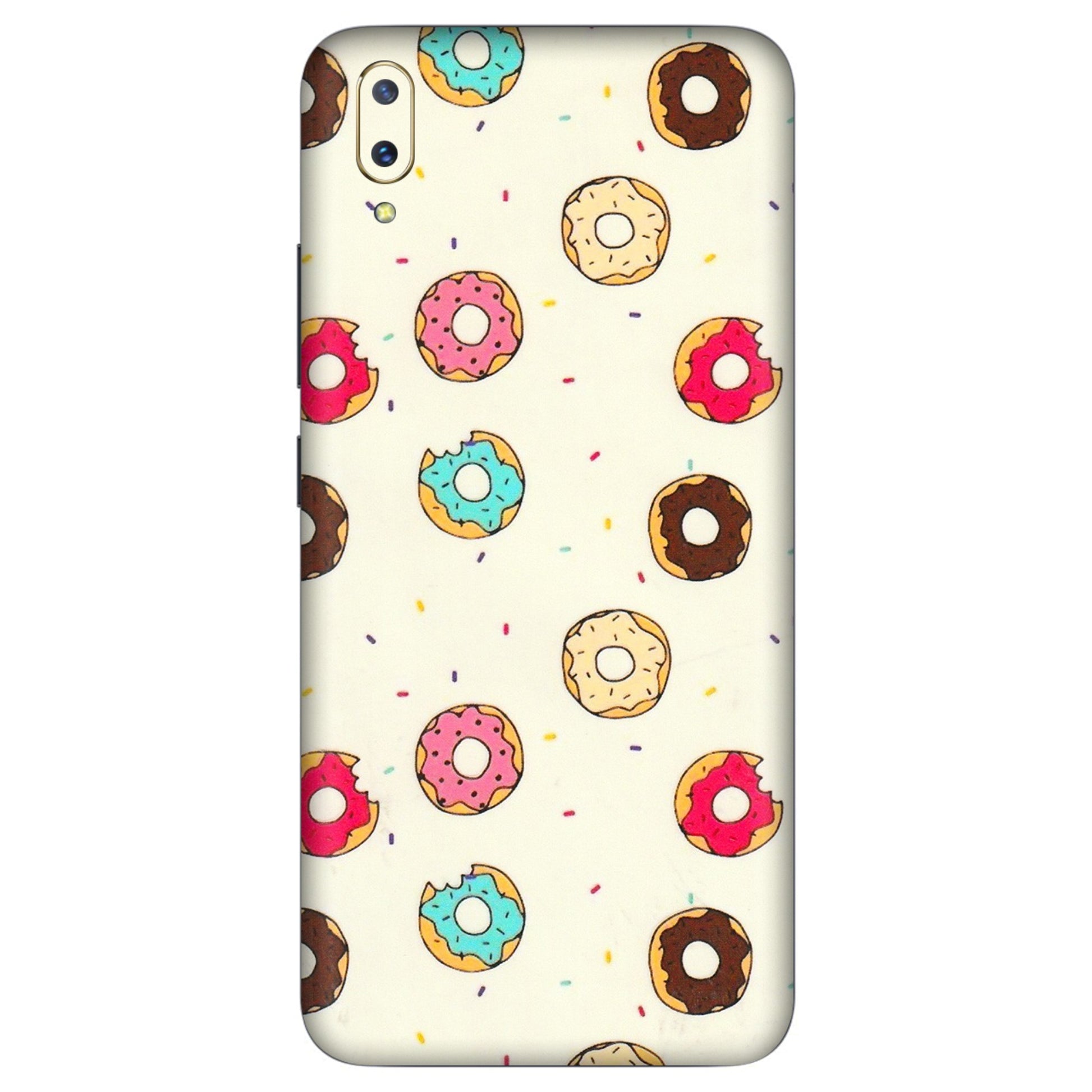 VIVO Z/V/X/T/U/S Series Phone Skins (All Models) - Mini Donuts Doodle Art - 3D Embossed Finish (L-122) Vivo V11 Pro