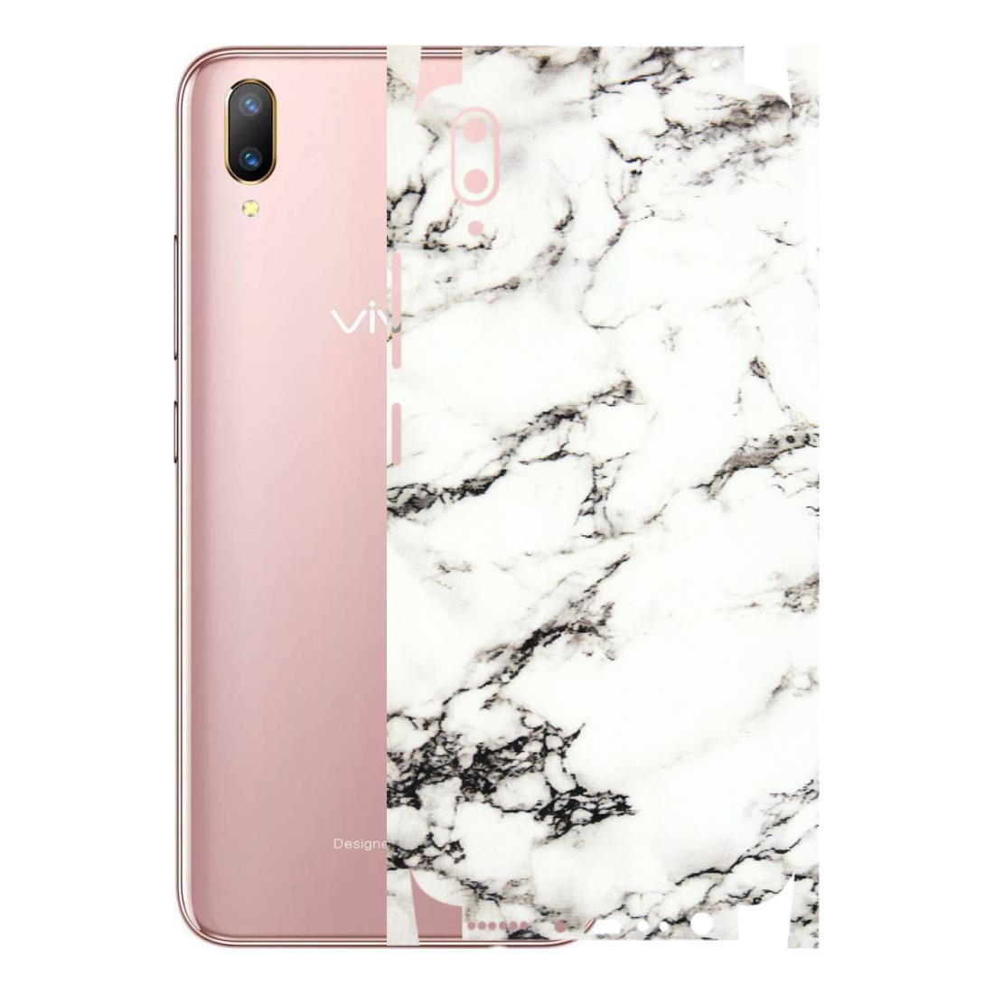 VIVO Z/V/X/T/U/S Series Phone Skins (All Models) - Black and White Marble Texture - 3D Embossed Finish (L-124) Vivo V11 Pro