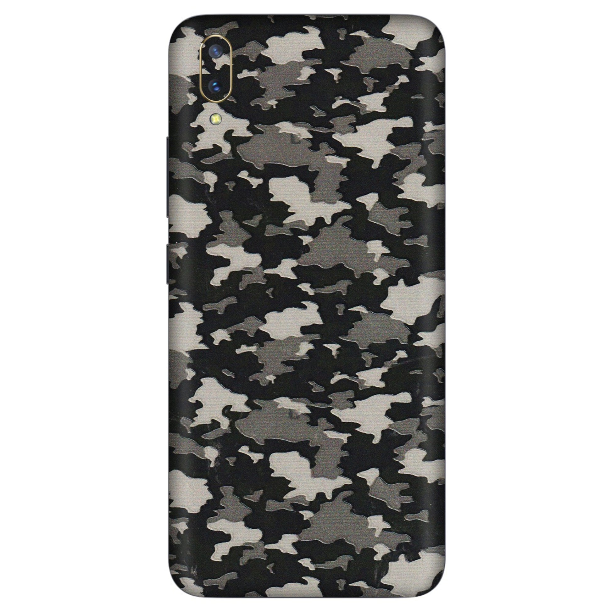 VIVO Z/V/X/T/U/S Series Phone Skins (All Models) - Black/Grey Camoflaunge - 3D Embossed Finish (L-142) Vivo V11 Pro