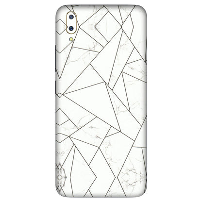 VIVO Z/V/X/T/U/S Series Phone Skins (All Models) - Luxury White Marble Effect - 3D Embossed Finish (L-168) Vivo V11 Pro