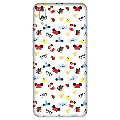 VIVO Z/V/X/T/U/S Series Phone Skins (All Models) - Minnie Mouse & Donald Doodles s - 3D Embossed Finish (L-194) Vivo V11 Pro