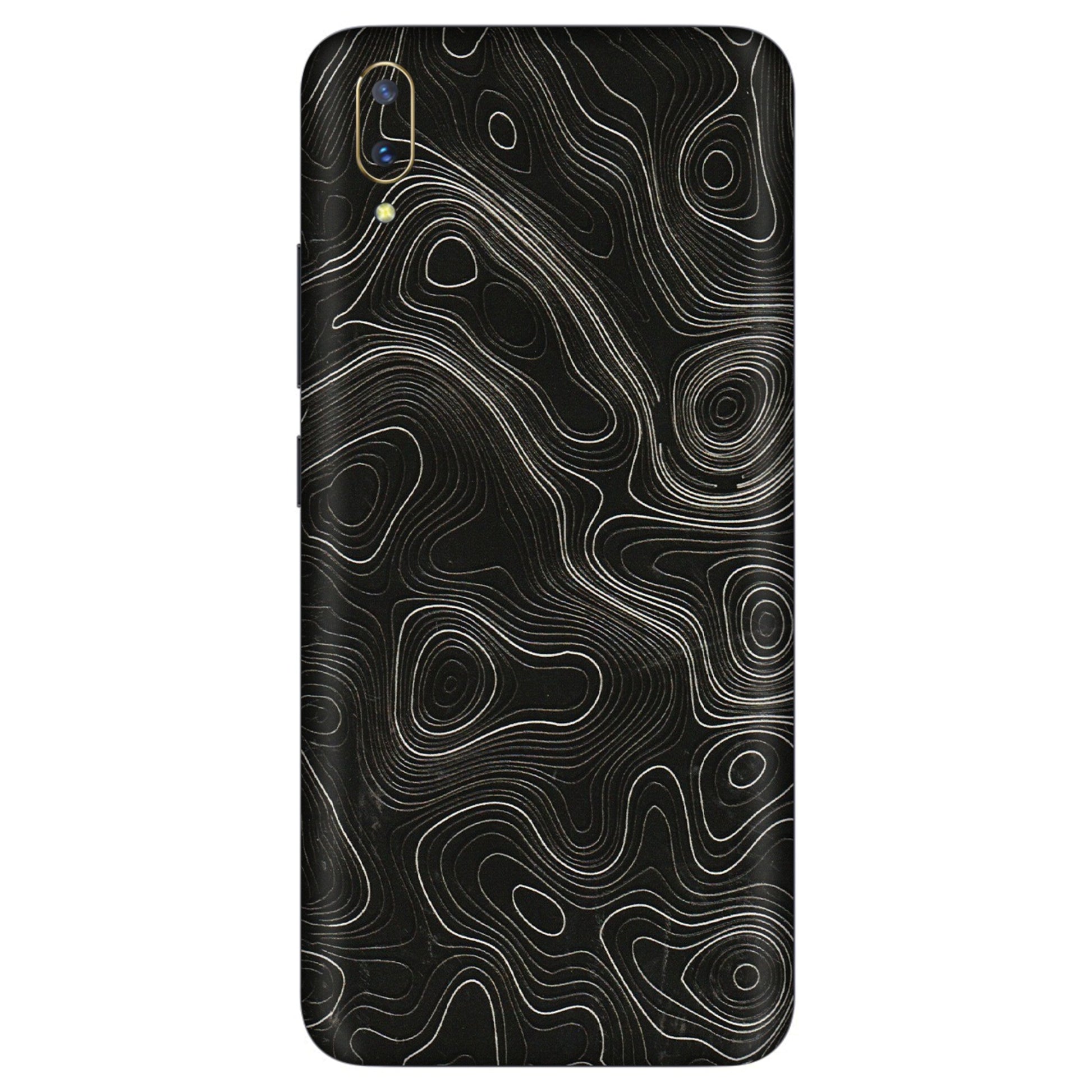 VIVO Z/V/X/T/U/S Series Phone Skins (All Models) - Black Swirl - 3D Embossed Finish (L-196) Vivo V11 Pro