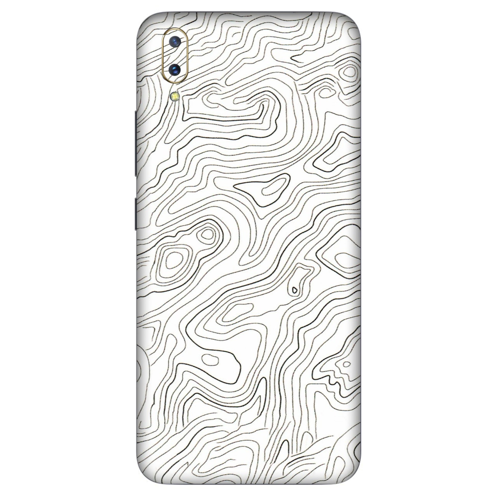 VIVO Z/V/X/T/U/S Series Phone Skins (All Models) - White Black Swirls - 3D Embossed Finish (L-219) Vivo V11 Pro