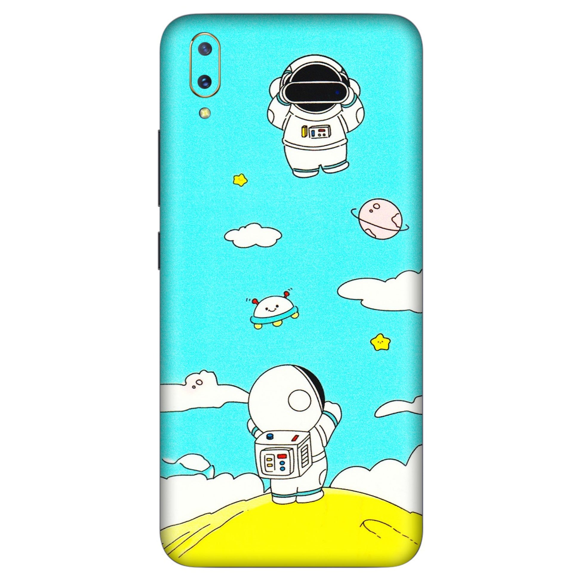 VIVO Z/V/X/T/U/S Series Phone Skins (All Models) - Blue Skies Astro Float - 3D Embossed Finish (L-230) Vivo V11 Pro