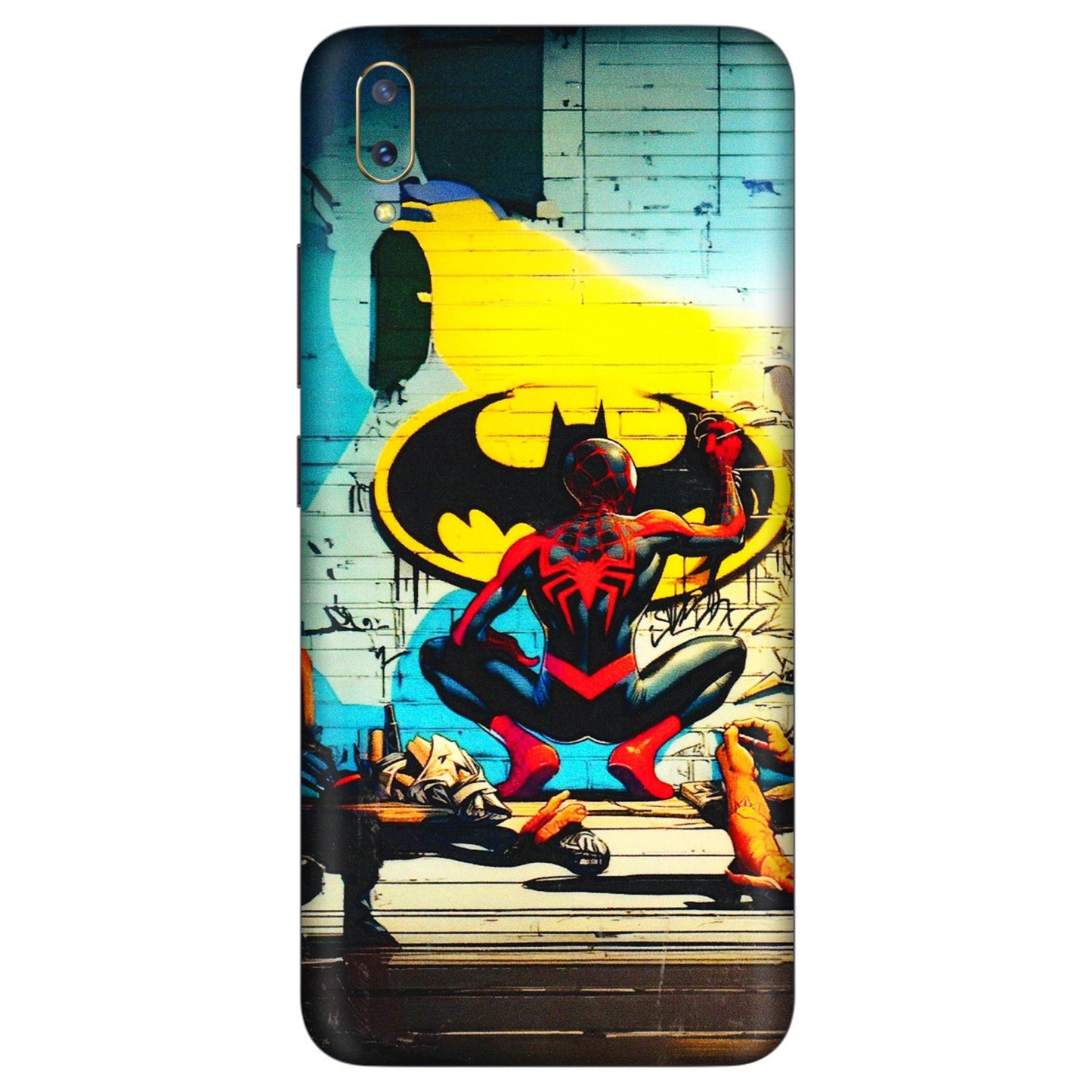VIVO Z/V/X/T/U/S Series Phone Skins (All Models) - New Spiderman Bat Logo - 3D Embossed Finish (L-309) Vivo V11 Pro