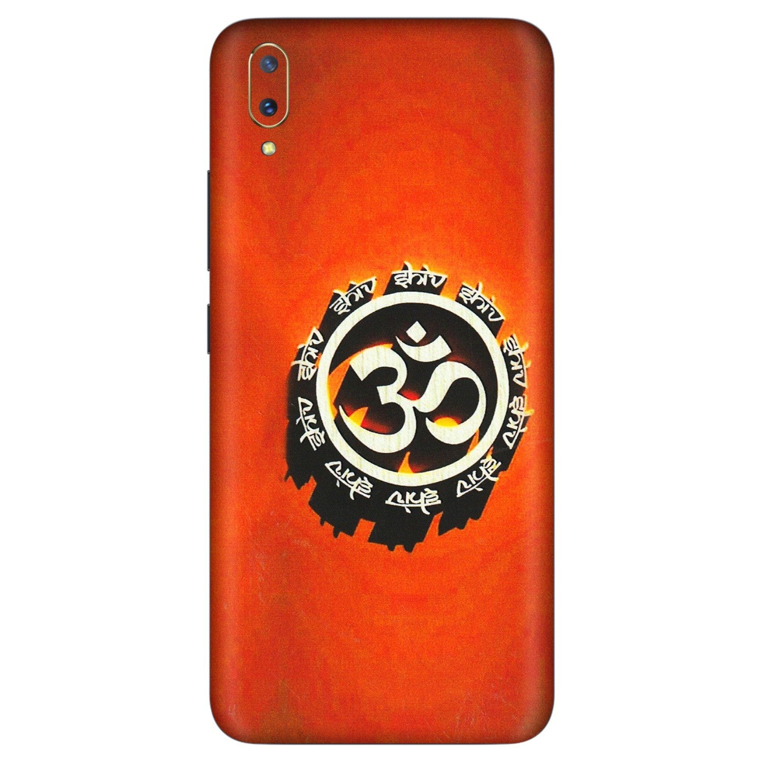 VIVO Z/V/X/T/U/S Series Phone Skins (All Models) - Aum Shiv Orange - 3D Embossed Finish (L-32) Vivo V11 Pro