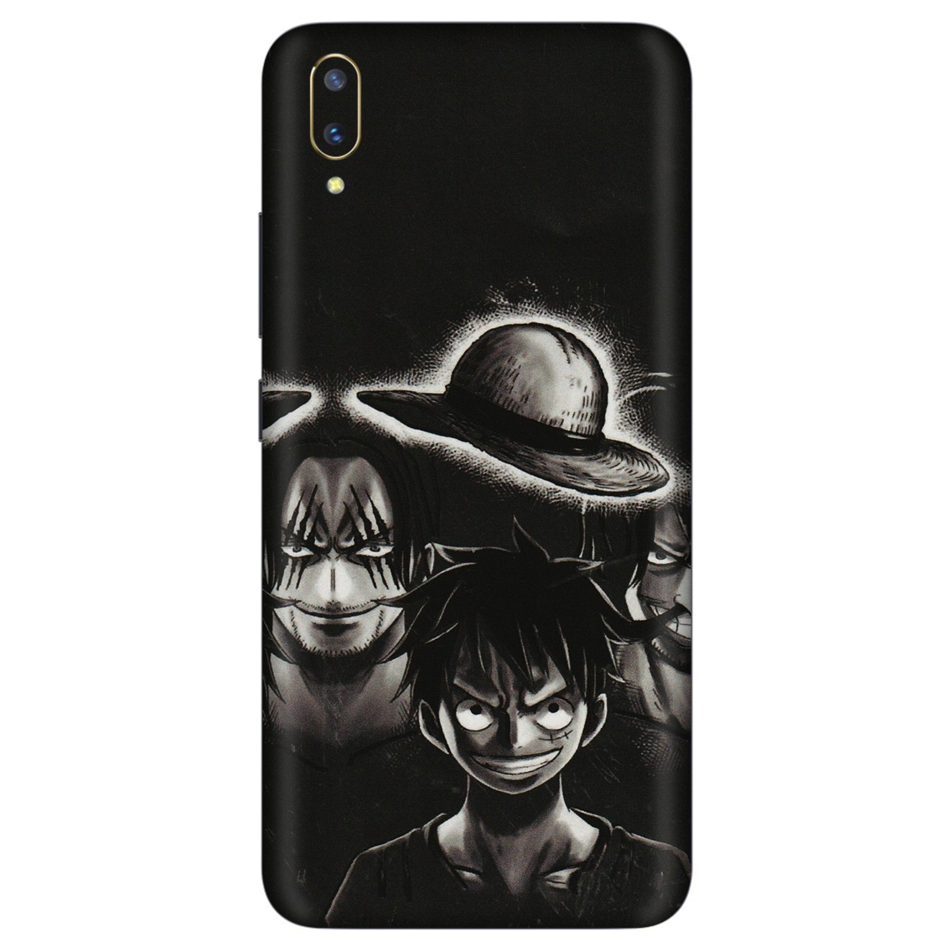VIVO Z/V/X/T/U/S Series Phone Skins (All Models) - Black Luffy Hat - 3D Embossed Finish (L-57) Vivo V11 Pro