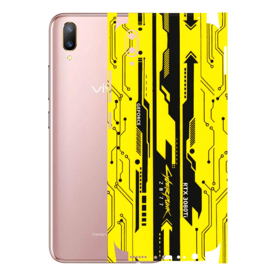 VIVO Z/V/X/T/U/S Series Phone Skins (All Models) - Yellow Cyberpunk - 3D Embossed Finish (L-93) Vivo V11 Pro
