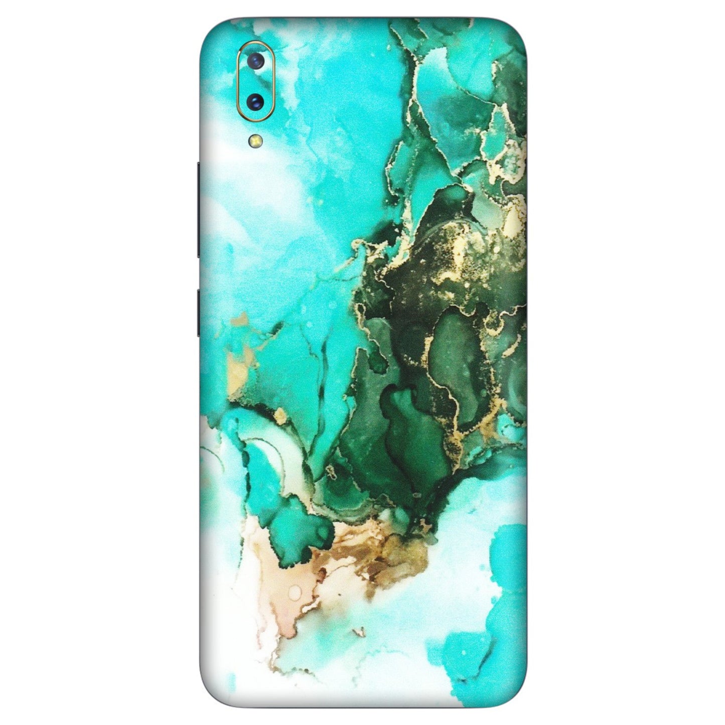 VIVO Z/V/X/T/U/S Series Phone Skins (All Models) - The Blue Gold Marble - Matte Finish (M-124) Vivo V11 Pro